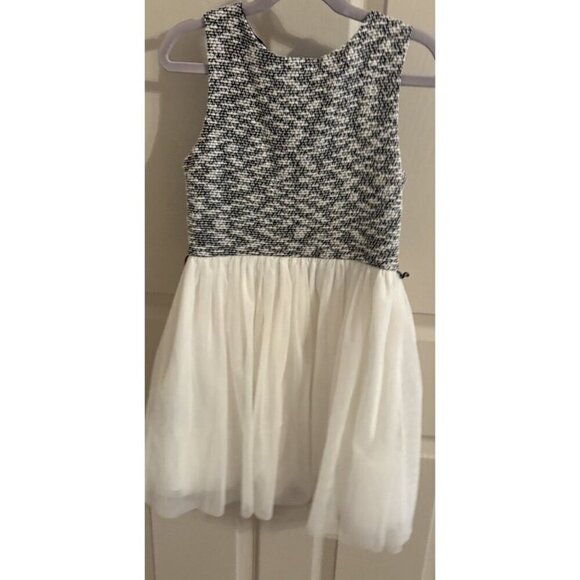 Knitworks Girls Dress Size 10 Black White Sleeveless Layered Skirt - Picture 3 of 3